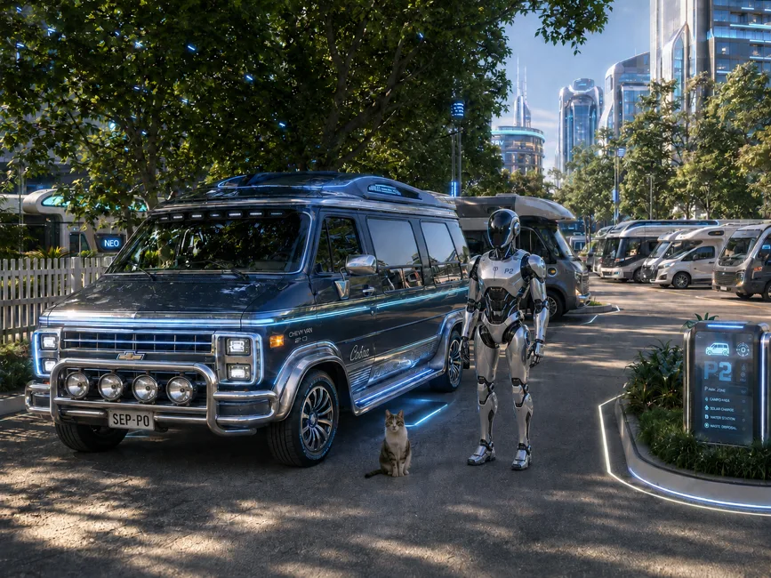 Chevy Van tulevaisuuden leirissä